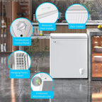 WANAI Chest Freezer 5 Cu.ft, Deep Freezer with Top Open Door ,White
