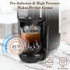 Espresso Maker for Nespresso Capsule, Lavazza Blue Capsule & Coffee Powder, 19 Bar Pump Pressure Makes Authentic Espresso Coffee, Mini Espresso Coffee Machines with Removable Water Tank.
