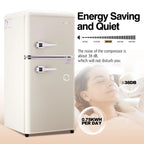 GGTB 3.0 Cu.Ft Two Door Small Refrigerator with Freezer, Compact Retro Small Refrigerator for Dorm, Office, Bar, RV, Bedroom, Blue