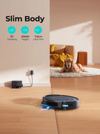 AIRZEEN Robot Aspirador 3000Pa, Robot Aspirador Inteligente con Alexa, para Alfombras, Suelos Duros y Hogar, Negro