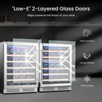 Yeego 30" Wine and Beverage Refrigerator,Two 15" Wine and Beverage Cooler Under Counter or Freestanding, Hold 33 Bottles and 80 Cans(Two Pack)