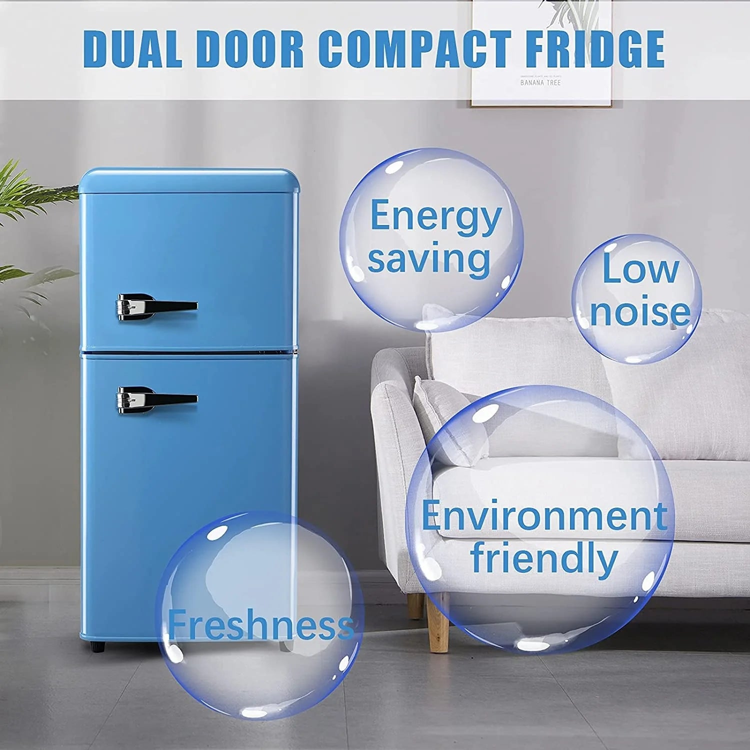 GGTB 3.0 Cu.ft Two Door Small Refrigerator with Freezer, Compact Retro Mini Refrigerator for Dorm, Office, Bar, RV, Bedroom, Red
