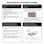 Gas Cooktop with 6 Sealed Italian Made Burners in Stainless Steel