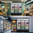 Commercial Merchandiser Refrigerator, 3 Glass Door, Beverage Cooler, 74" x 26" x 82", 62.5 Cu. Ft., NSF Certified