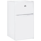 Harper & Bright Designs Double Door Mini Fridge with Freezer, 3.2 Cu.Ft Compact Refrigerator with Adjustable Shelf, Adjustable Thermostat and Reversible Door for Bedroom, Dorm, Home Office, White