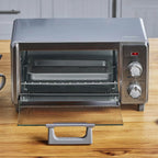 Crisp 'N Bake Air Fry Countertop Convection Toaster Oven, Medium Capacity, 4-Slice, 5-in-1, Fits 9�� Pizza, 30-Min Timer, Bake, Broil, Air Fry, Toast, Keep Warm, Stainless