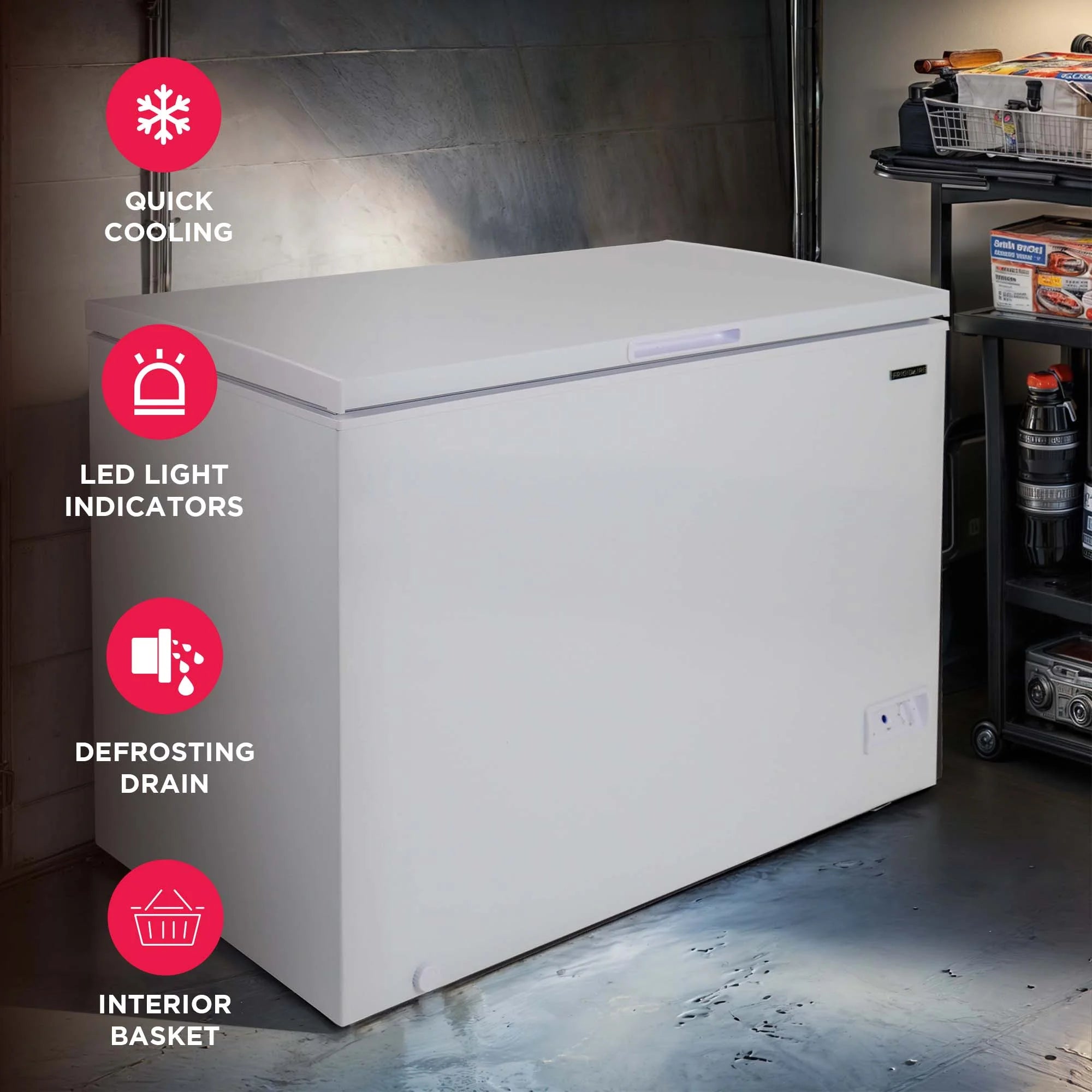 Frigidaire 10.3 Cu. ft. Chest Freezer, Garage Ready, EFRF1005, White