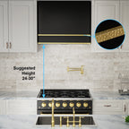 Akicon Range Hood 36 Inch, Ultra Quite Stainless Steel Kitchen Hood, Wall Mount Square Vent Hood with LED Light and Dishwasher-Safe Filters, Hood Vents for Kitchen, 3 Speeds, 600 CFM (AK-HS36HB-SWG)