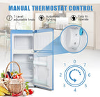 GGTB 3.0 Cu.ft Two Door Small Refrigerator with Freezer, Compact Retro Mini Refrigerator for Dorm, Office, Bar, RV, Bedroom, Red