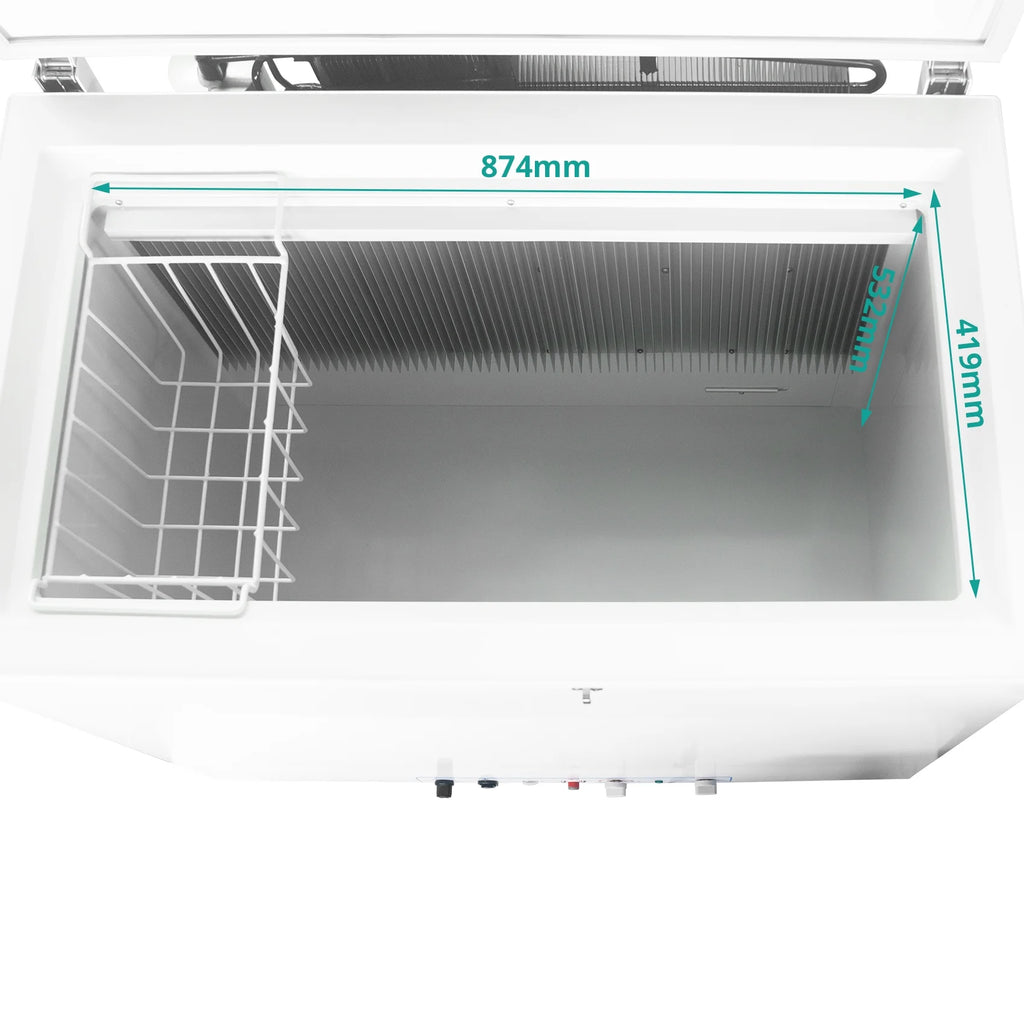 7 Cu ft Propane Chest Freezer LPG/110V 2 Way Freezer with Lock and Top Open Door Outdoor Camping