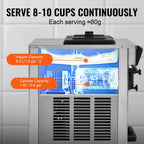 KFFKFF Commercial Soft Ice Cream Machine 18-28 L/H 5.5L*2 Cylinder 3-Flavor Serve Ice Cream Maker