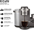 Keurig K-Cafe Special Edition Single-Serve Programmable Energy Efficient Button Controls K-Cup Pod Coffee, Latte, and Cappuccino Maker (Nickel)