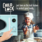 Nostalgia Retro 0.9 Cu. ft. 800-Watt Countertop Microwave Oven, Aqua