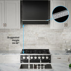 Akicon Range Hood 30 Inch, 600 CFM Ducted Vent Hood, Stainless Steel Box Kitchen Hood with 2 LED Lights, Removable Baffle Filters, Stove Hood Vent for Kitchen, 3 Speeds, Wall Mounted (AK-HS30HB-JBC)