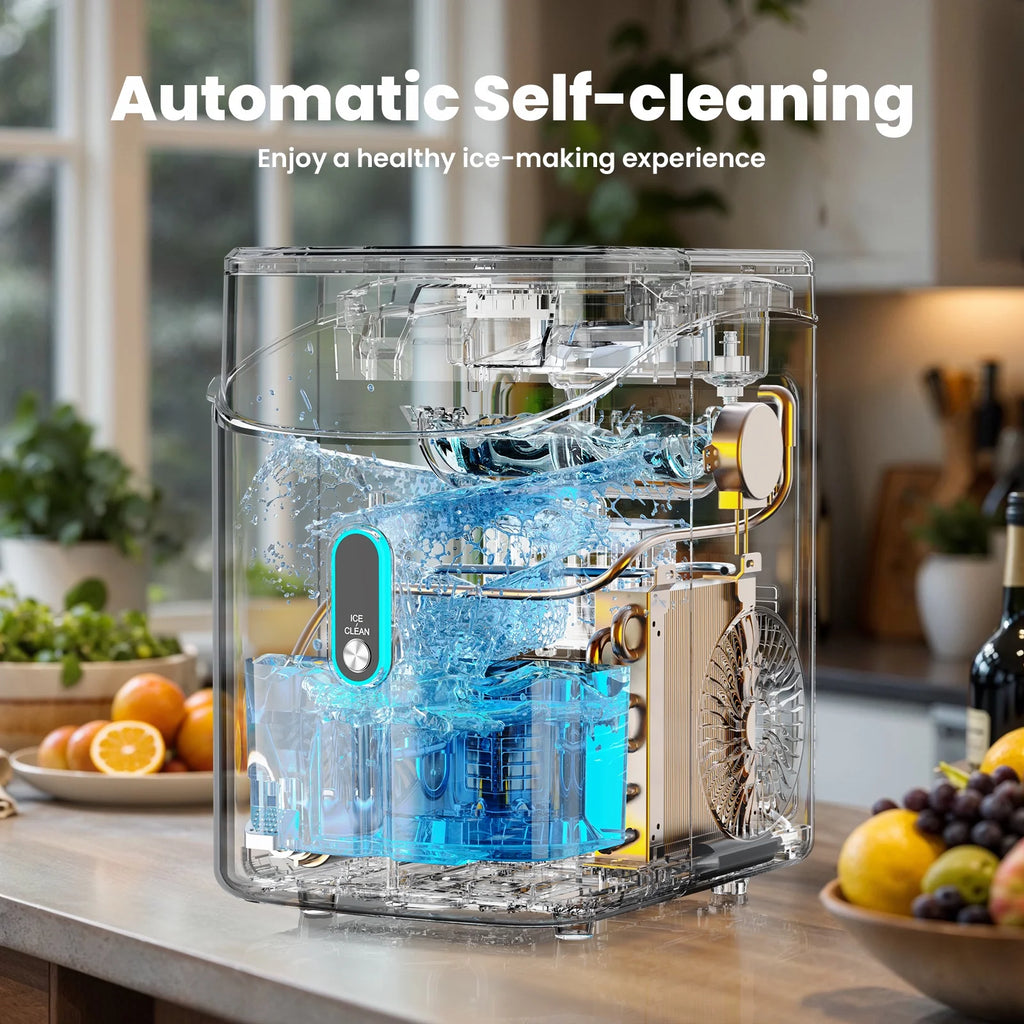 Philergo Nugget Ice Maker Countertop, Pebble Ice Maker with Soft Chewable Ice, 35 lbs/24 Hrs for Home, Kitchen, RV, Camping, Silver