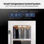 Whynter 15 Inch Beverage Refrigerator Cooler - 80 Can Mini Fridge with Glass Door for Soda Beer, 3 LED Compressor Fridge for Home Office Bar(3.0 cu.ft)