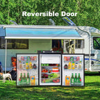 Smad Refrigerator with Freezer 3 Way Fridge Gas/12V/110V 3.5 Cu.ft Outdoor Caravan Off Grid Apartment