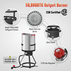 Feasto Outdoor Deep Fryer Turkey Fryer Set 30QT with Perforated Basket, Turkey Rack, Lifting Hook,Thermometer