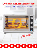 Betty Crocker Air Fryer Convection Toaster Oven, Multifunction 6-Slice Toaster and Air Fryer Oven, 0.8 Cu. Ft. 6 Slice Capacity AirFryer Toaster Oven Combo, 7 Function Convection Oven, Silver