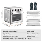 KFFKFF 7-IN-1 Air Fryer Toaster Oven 18L Stainless Steel 1700W Convection Oven
