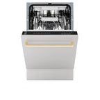 ZLINE Autograph Edition 18" Compact 3rd Rack Top Control Built-In Dishwasher in Stainless Steel with Matte Black Handle, 51dBa (DWVZ-304-18-MB)