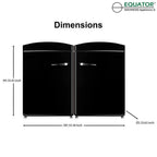 ConServ 3.2 cu.ft. Frost Free Black Retro Convertible Refrigerator-Freezer Set