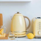 BUYDEEM K640 Stainless Steel Electric Tea Kettle with Auto Shut-off 1.7 L, 1440W (Mellow Yellow)