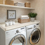 Kaboon Washer Dryer Countertop with Edge Rails, 27.5" x 54", Light Walnut