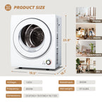 EUHOMY 1.5 Cu.Ft Portable Clothes Dryer 850W Front Load with 200 Minute Timer for Apartment Home DOE Certified, White