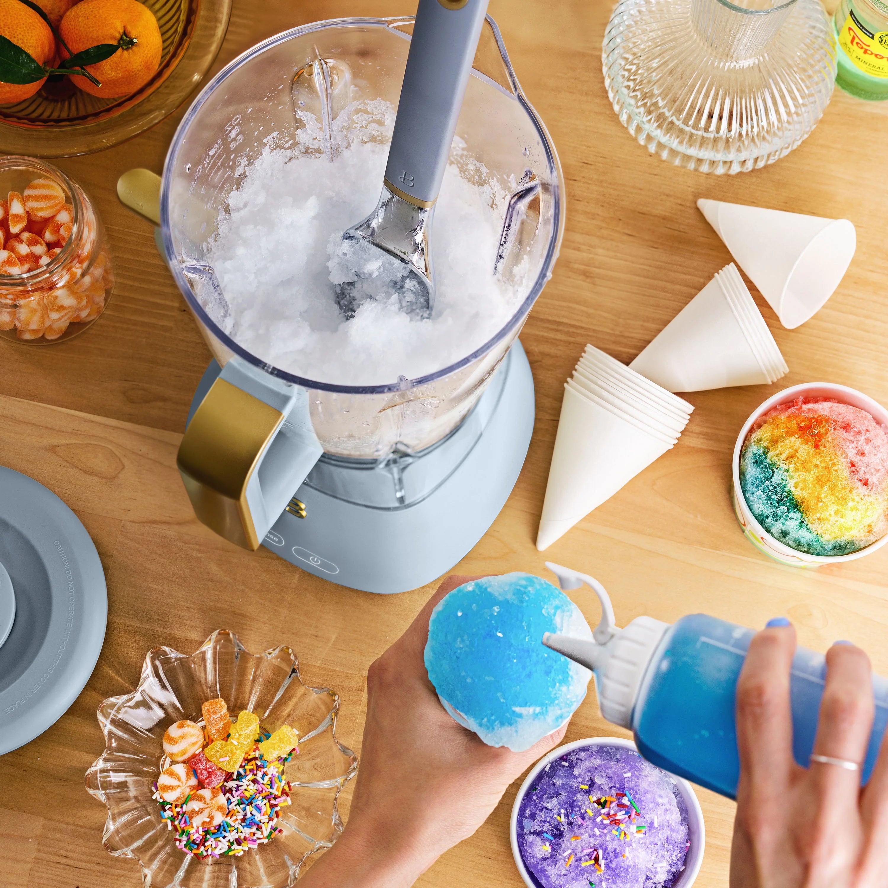Beautiful Slush Crush 60 oz 4-Speed Frozen Drink Maker, White Icing by Drew Barrymore