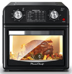 Plum Chef 13 Quart Air Fryer, Large Air Fryer Oven Toaster Combo w/ 60 Minute Timer , Convection Oven Countertop, Accessories, UL Certified, Nonstick, Accessories Included, 1500W, Sliver