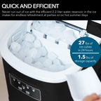 Whynter Compact Portable Ice Maker, 27 lb Capacity, Black