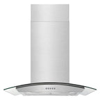 30 inch Island Mount Range Hood 900CFM  Tempered Glass 3-Speed Vent Hood Stainless Steel Dishwasher