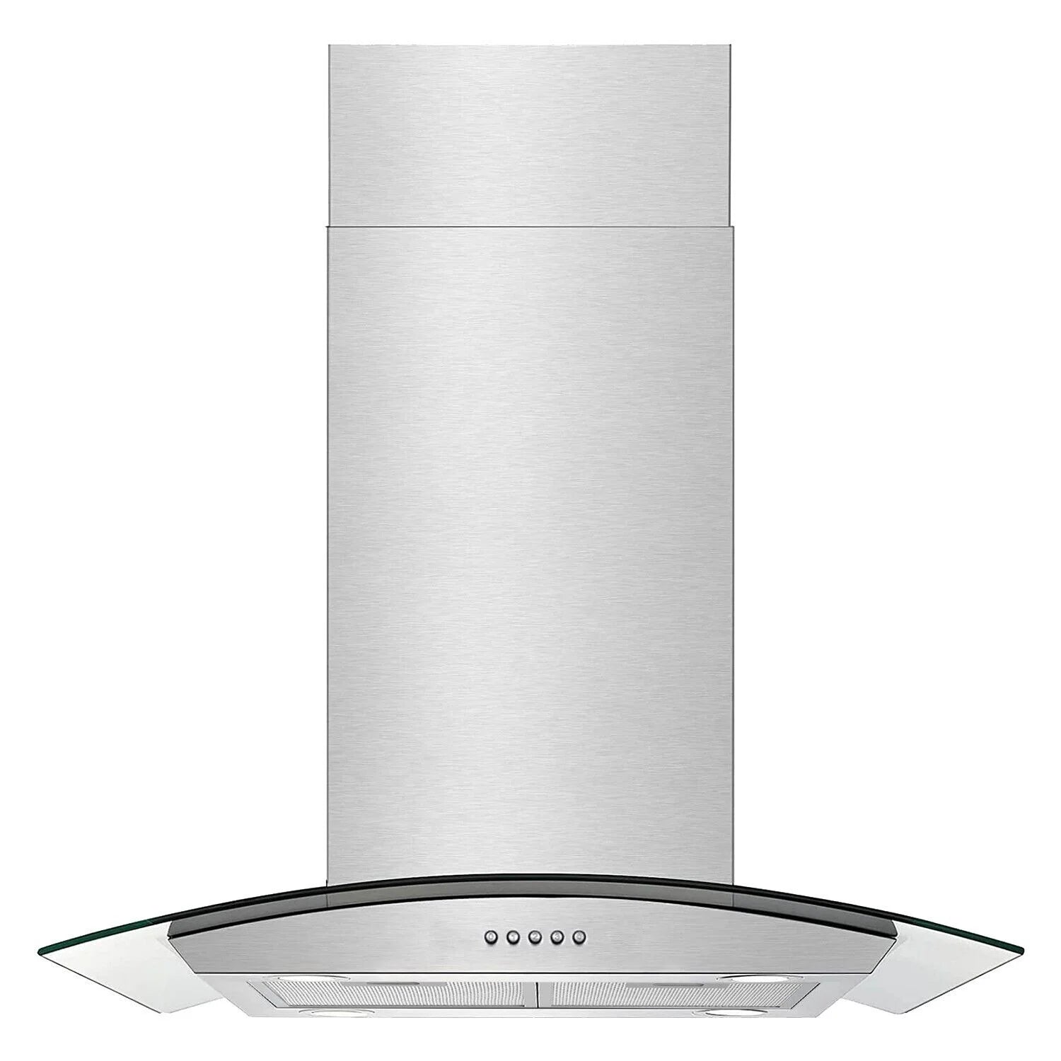 30 inch Island Mount Range Hood 900CFM  Tempered Glass 3-Speed Vent Hood Stainless Steel Dishwasher