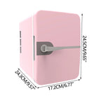 Luckky Mini Fridge, 6 Liter Portable Cooler and Warmer Personal Refrigerator for Skin Care, Cosmetics, Beverage, Food,Great for Bedroom, Office, Car, Dorm (Pink)