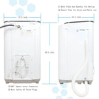 Compact Washing Machine, KAPAS Fully Automatic 2-in-1 Washer & Dryer Machine with 8 lbs. Capacity Top Load Tub Washer in White
