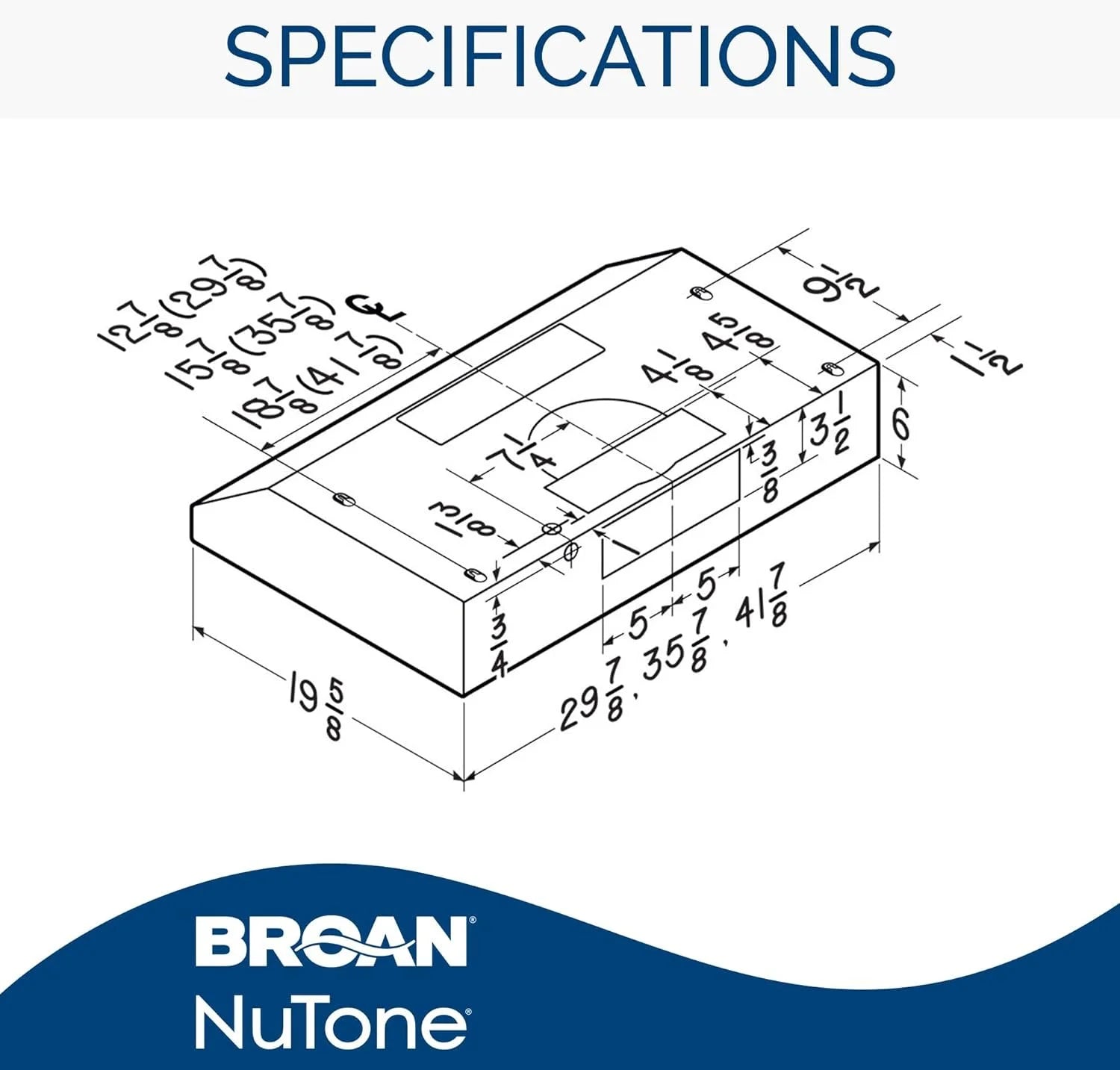 Broan-NuTone BKSH130BL Sahale 30-inch Under-Cabinet Easy Install 4-Way Convertible Range Hood with 2-Speed Exhaust Fan and Light, 300 Max Blower CFM, Black