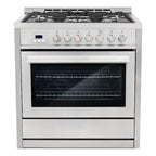 Cosmo COS-F965NF 36 in. Stainless Steel Dual Fuel Range with Convection Oven
