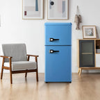 GGTB 3.0 Cu.ft Two Door Small Refrigerator with Freezer, Compact Retro Mini Refrigerator for Dorm, Office, Bar, RV, Bedroom, Red