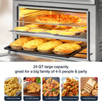 Air Fryer Ovens Countertop, Convection Toaster Oven with 10 Cooking Functions, 6-Slice Toast &12-Inch Pizza Capacity, 6 Accessories Included, Auto Shut off, 24 Quart