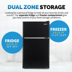 Newair 3.1 Cu. Ft. Compact Mini Refrigerator with Freezer in Black - NRF031BK00