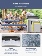 Stainless Steel Ice Makers Countertop 30lbs in 24h, 9 Bullet Cubes in 5 Mins, 2 Sizes, Self-Clean, FOHERE