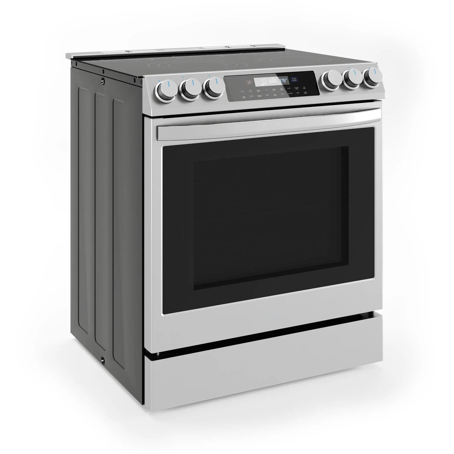 Midea 30-In Slide-In Electric Range with Wi-Fi Connectivity and Fan Convection, Stainless Steel,  MES30S2AST