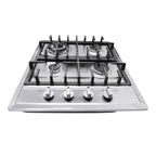 Stainless Steel 4-Burner Gas Stove, 3.0KW+1.75KW+1.0KW, Built-In Cooktop with Rotary Switch for Homes, Restaurants
