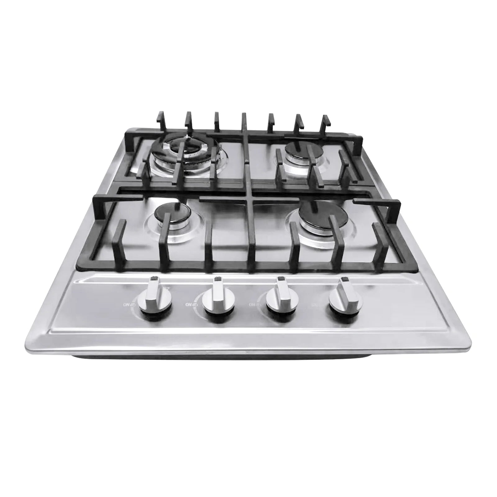 Stainless Steel 4-Burner Gas Stove, 3.0KW+1.75KW+1.0KW, Built-In Cooktop with Rotary Switch for Homes, Restaurants