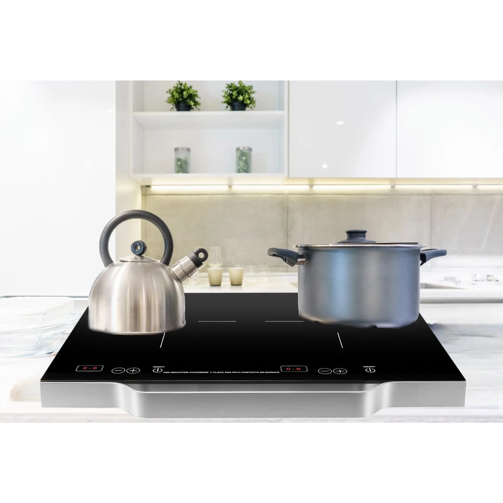 Equator 21" Portable 2-Burner Induction Cooktop LIGHT with ALUMINUM HANDLE 110V