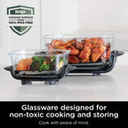 Ninja Crispi 4-in-1 Portable Glass Air Fryer Cooking System, 4-Qt & 6-Cup Containers, Cyberspace