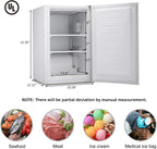 KNDKO 3.2Cu.ft Upright Freezer, Compact Freezer with Removable Shelves, Adjustable Thermostat for Home/Kitchen/Office, Black