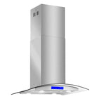 Cosmo 30 in. Ducted Island Range Hood in Stainless Steel with LED Lighting and Permanent Filters