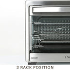 LNC  12-In-1 Large 34QT Countertop Toaster Oven Convection Rotisserie Air Fryer - 19.5" L x 15" W x 12.5" H Silver